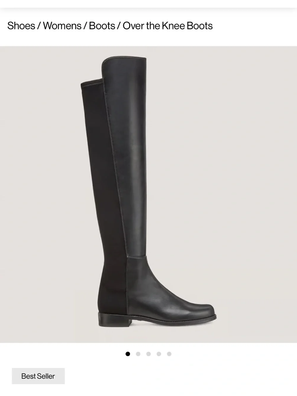 Stuart Weitzman 5050 Tall Black Leather Over-The-Knee Boots